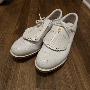 Women's Lazy Bones White Leather GOLF Shoes 10